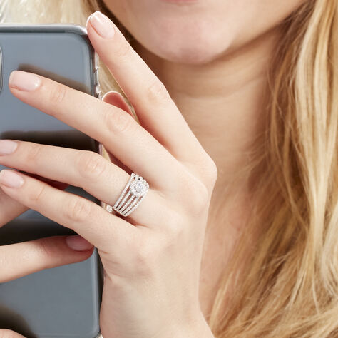 Bague Solitaire Iolente Argent Oxyde De Zirconium - Bagues solitaires Femme | Histoire d’Or