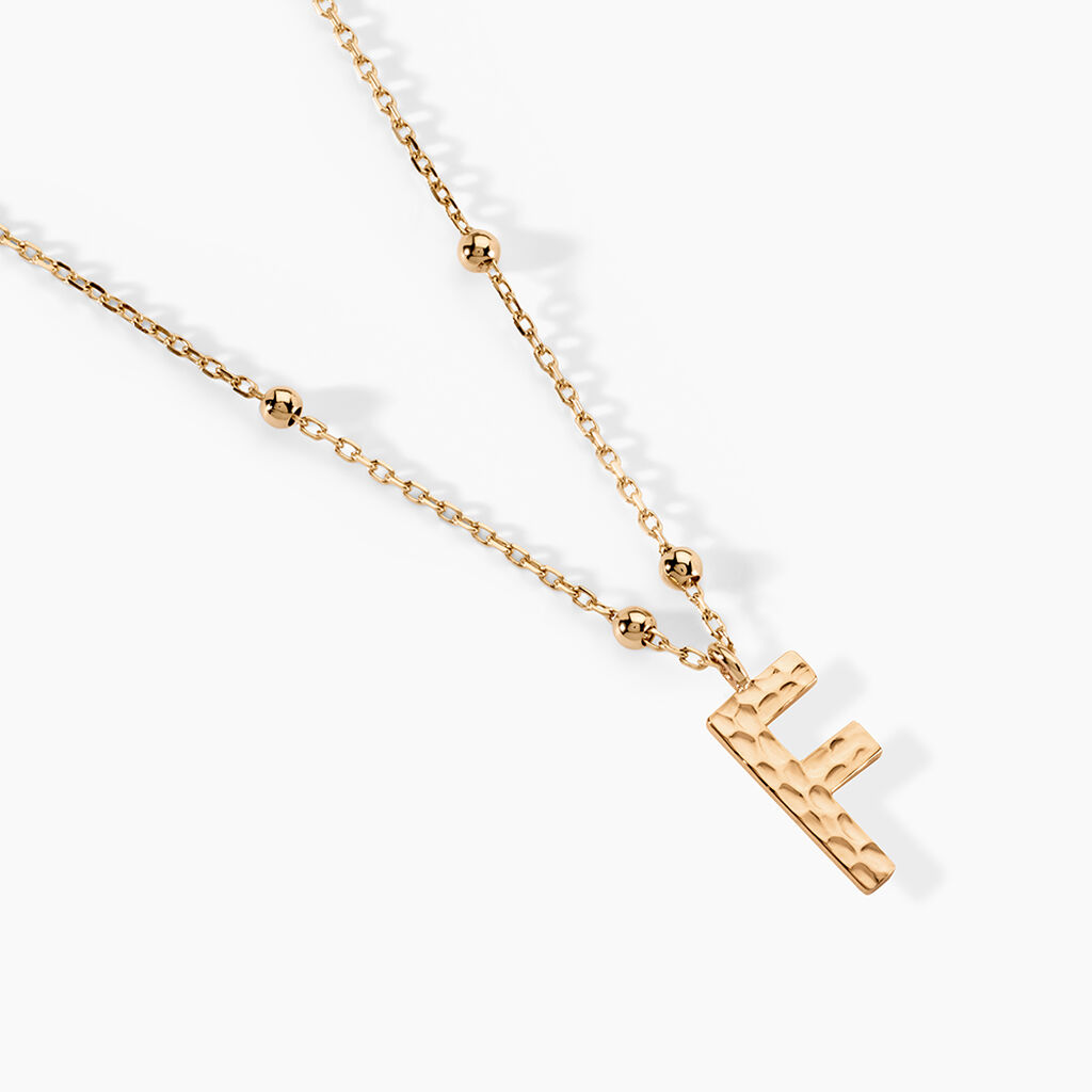 Collier Plaqu&eacute; Or Jaune Lettra - Colliers fantaisie Femme | Histoire d&rsquo;Or