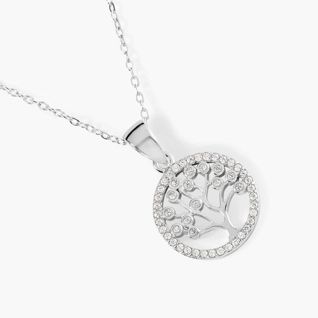 Collier Chimere Argent Blanc Oxyde De Zirconium - Colliers fantaisie Femme | Histoire d&rsquo;Or