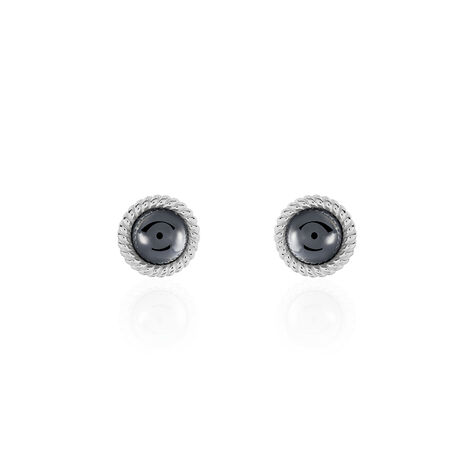 Boucles D'oreilles Puces Adelyne Argent Blanc C&eacute;ramique - Boucles d'oreilles fantaisie Femme | Histoire d&rsquo;Or
