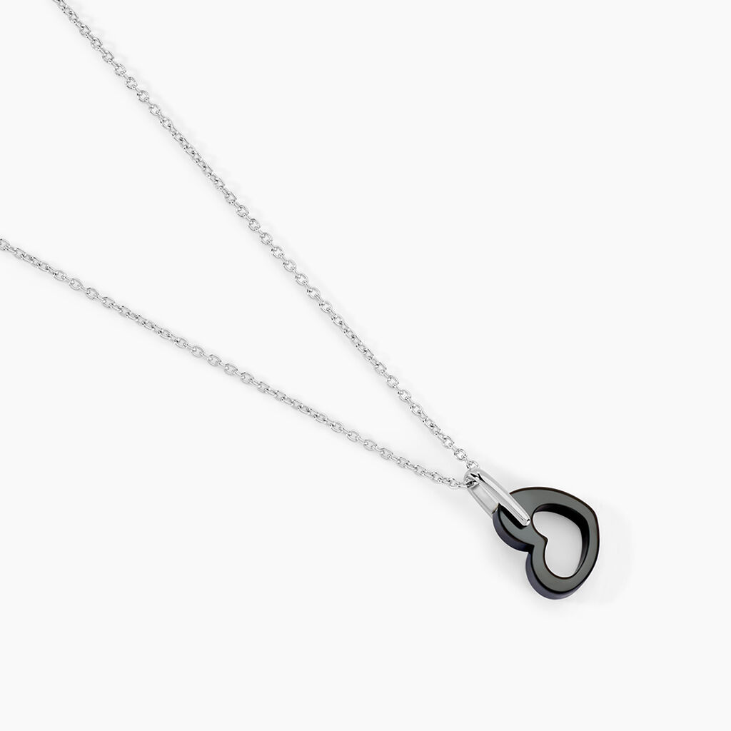 Collier Sumeyra Argent Blanc C&eacute;ramique Et Oxyde De Zirconium - Colliers fantaisie Femme | Histoire d&rsquo;Or