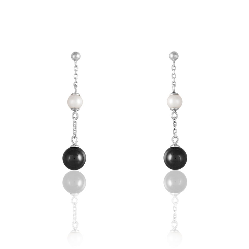 Boucles D'oreilles Pendantes Lucia Cera Argent Blanc Perle De Culture - Boucles d'oreilles fantaisie Femme | Histoire d&rsquo;Or