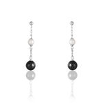 Boucles D'oreilles Pendantes Lucia Cera Argent Blanc Perle De Culture - Boucles d'oreilles fantaisie Femme | Histoire d&rsquo;Or