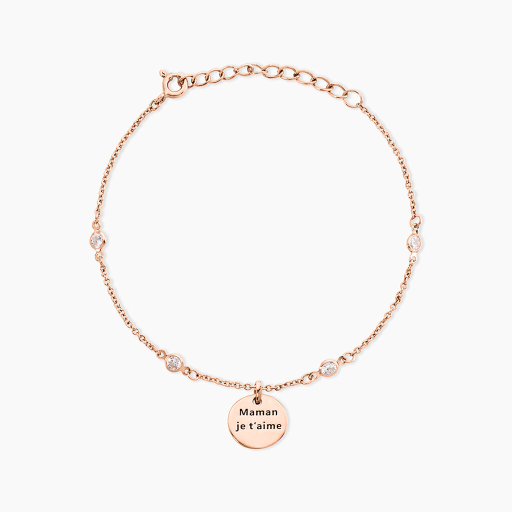 Bracelet Moa Argent Rose Oxyde De Zirconium - Bracelets Naissance Femme | Histoire d&rsquo;Or