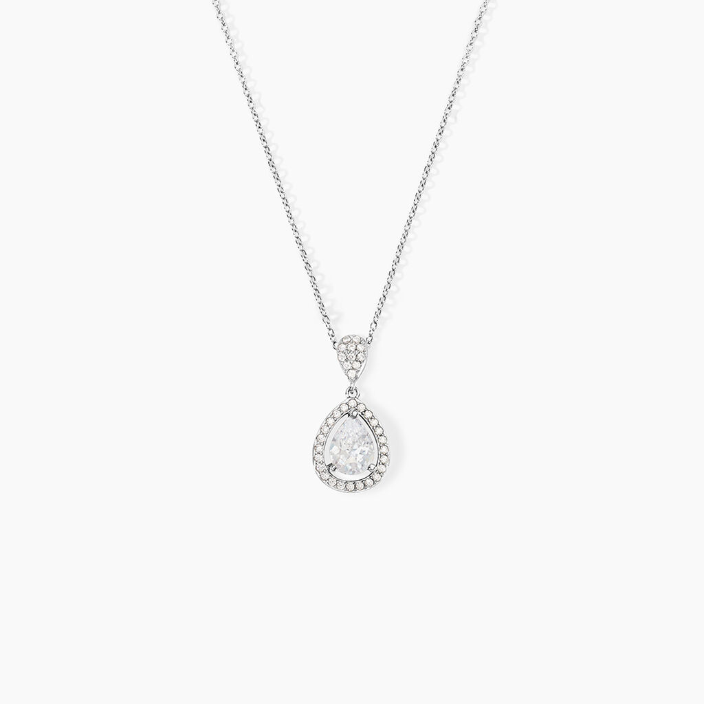 Collier Argent Blanc Zelie Oxyde De Zirconium - Colliers Femme | Histoire d&rsquo;Or