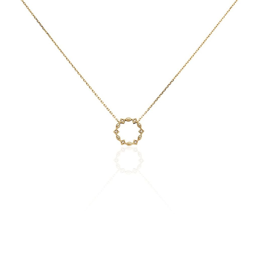 Collier &eacute;clat Perl&eacute; Plaqu&eacute; Or Oxyde De Zirconium - Colliers Femme | Histoire d&rsquo;Or