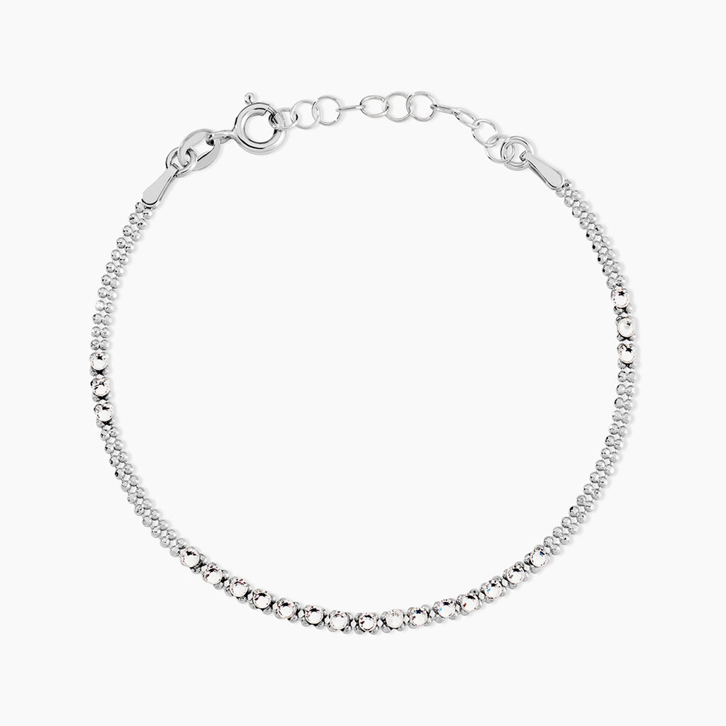 Bracelet Emna Argent Blanc Pierre De Synthese - Bracelets Femme | Histoire d&rsquo;Or