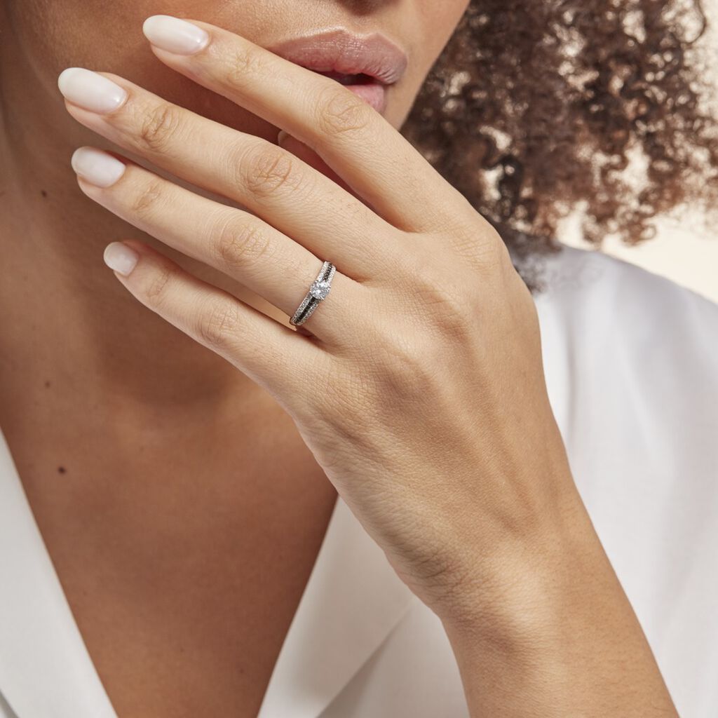 Bague Solitaire Katrina Or Blanc Oxyde De Zirconium - Bagues solitaires Femme | Histoire d’Or