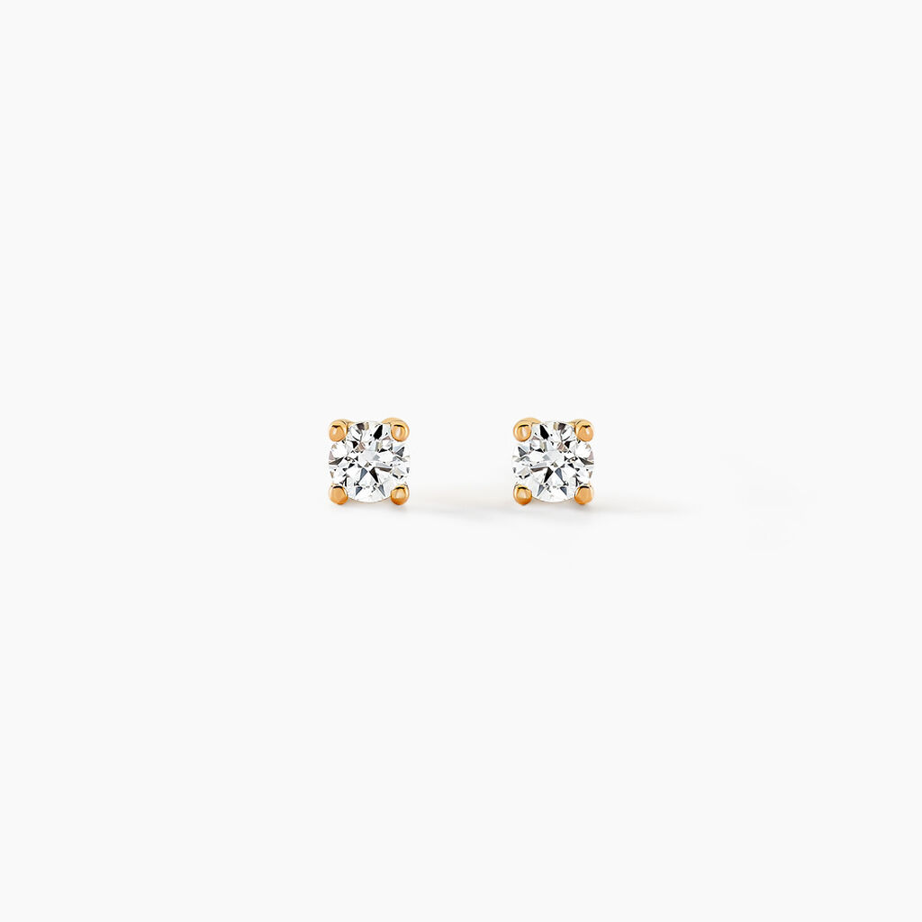 Boucles D'oreilles Puces Aphrodite Or Jaune Diamant - Clous d'oreilles Famille | Histoire d&rsquo;Or