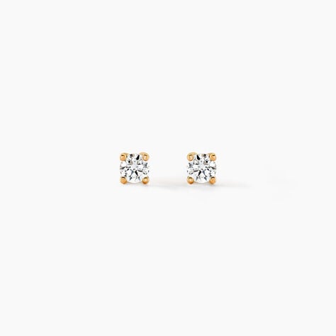 Boucles D'oreilles Puces Aphrodite Or Jaune Diamant - Clous d'oreilles Famille | Histoire d&rsquo;Or