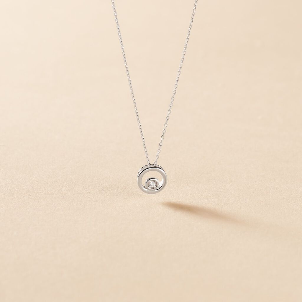 Collier Fidelia Or Blanc Diamant - Colliers Femme | Histoire d&rsquo;Or