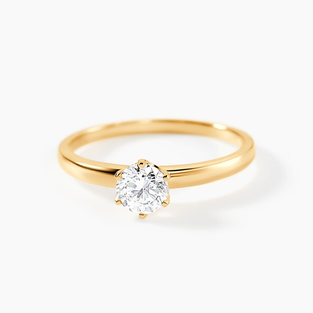 Bague Solitaire Or Jaune Diamant Synthetique - Bagues solitaires Femme | Histoire d&rsquo;Or