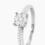 Bague Julia Or Blanc Diamant Synthetique - Bagues solitaires Femme | Histoire d&rsquo;Or