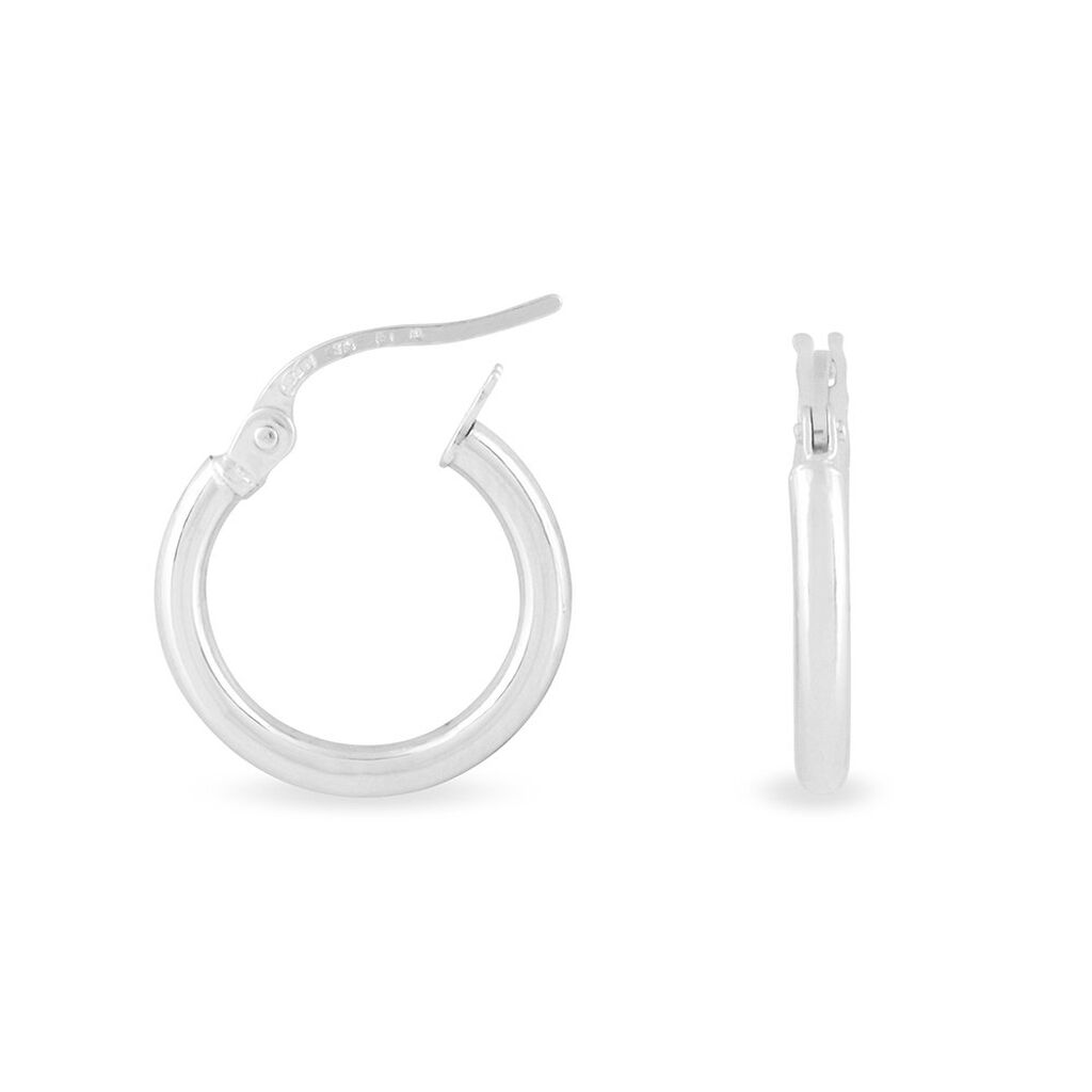 Créoles Verania Or Blanc - Boucles d'oreilles créoles Femme | Histoire d’Or