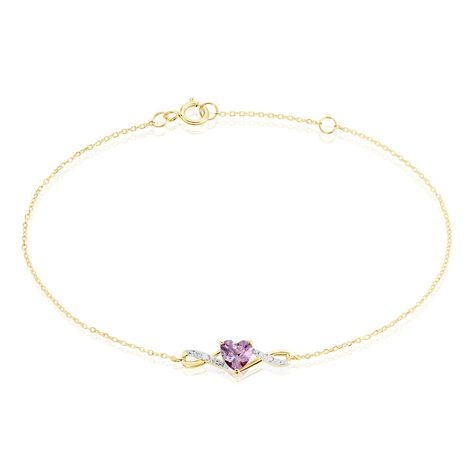 Bracelet Clothilde Or Jaune Améthyste Oxyde De Zirconium - Bracelets Femme | Histoire d’Or
