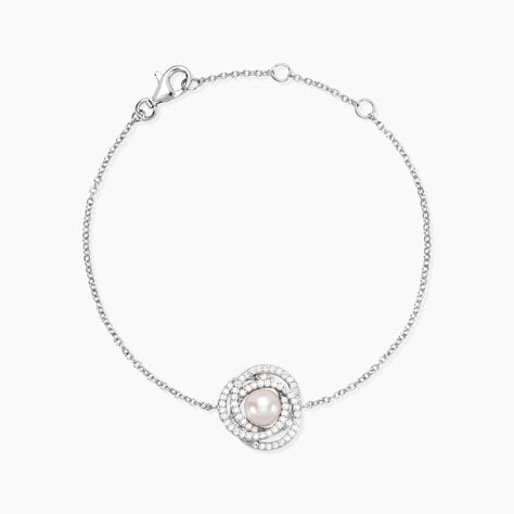 Bracelet Matilda Argent Blanc Perle De Culture Et Oxyde De Zirconium - Bracelets Femme | Histoire d’Or