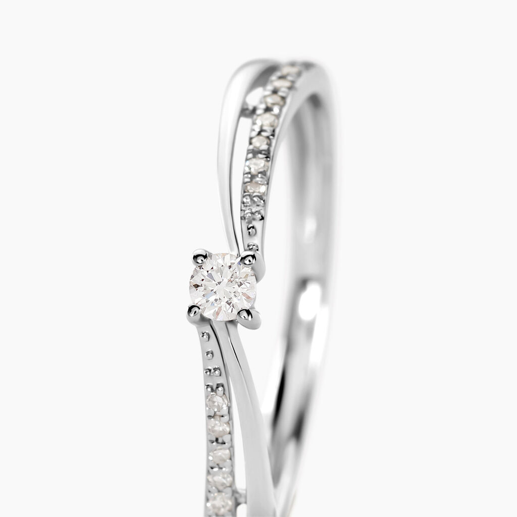 Bague Solitaire Asia Or Blanc Diamant - Bagues solitaires Femme | Histoire d&rsquo;Or
