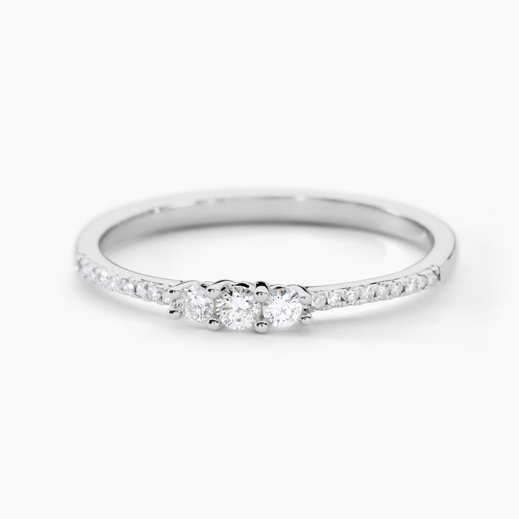Bague Or Blanc Sabine Diamants - Bagues solitaires Femme | Histoire d&rsquo;Or