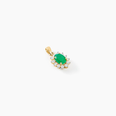 Pendentif Or Jaune Emeraude Diamants - Pendentifs Femme | Histoire d’Or