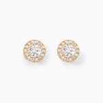 Boucles D'oreilles Puces Edmee Or Jaune Oxyde De Zirconium - Clous d'oreilles Femme | Histoire d&rsquo;Or