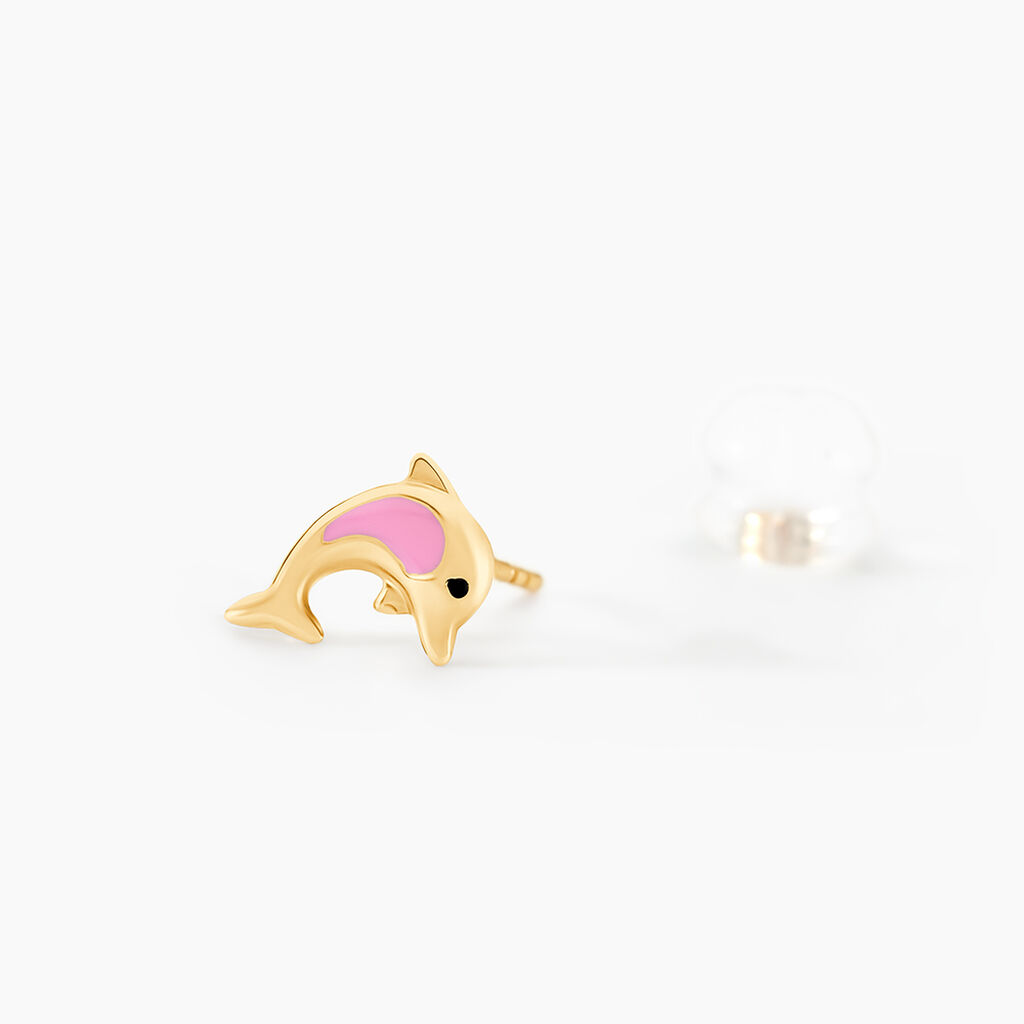 Boucles D'oreilles Puces Or Jaune Mael Smalto - Clous d'oreilles Enfant | Histoire d’Or
