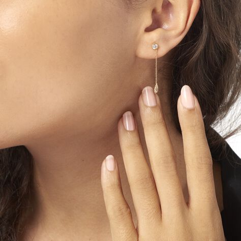 Boucles D'oreilles Pendantes Kadidja Or Jaune Oxyde De Zirconium - Boucles d'oreilles pendantes Femme | Histoire d’Or