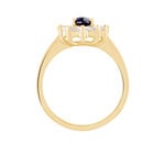 Bague Lisea Plaqu&eacute; Or Jaune Verre Et Oxyde De Zirconium - Bagues solitaires Femme | Histoire d&rsquo;Or