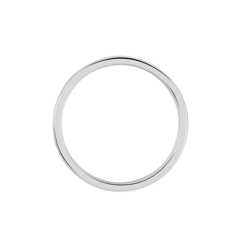 Alliance Nelcie Ruban Plat Argent Blanc - Alliances Famille | Histoire d’Or