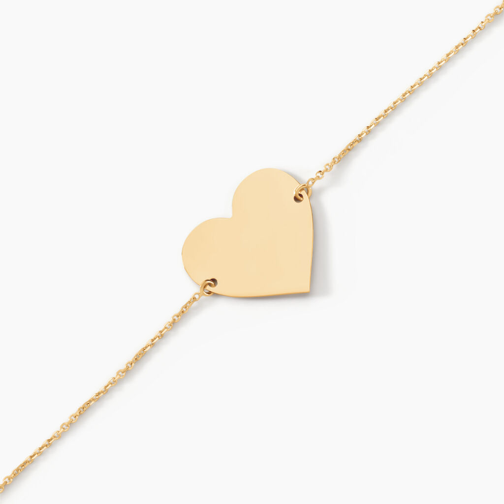 Bracelet Coeur Gravable Or Jaune - Bracelets Coeur Femme | Histoire d’Or