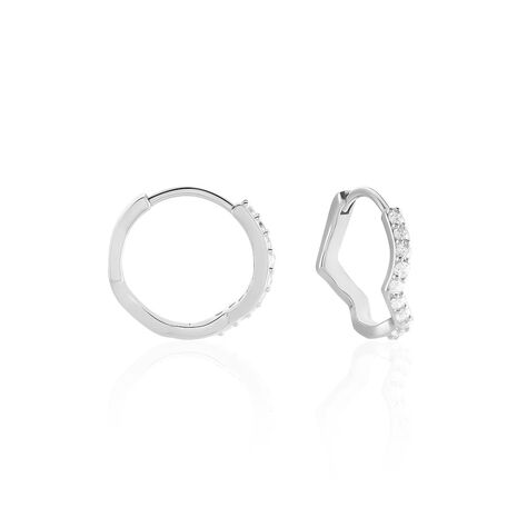 Créoles Kaylin Argent Blanc Oxyde De Zirconium - Boucles d'oreilles créoles Femme | Histoire d’Or