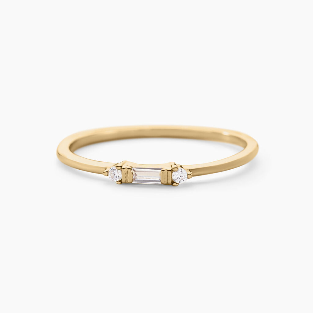 Bague Ylonna Plaque Or Jaune Oxyde De Zirconium - Bagues avec pierre Femme | Histoire d’Or
