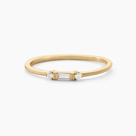 Bague Ylonna Plaque Or Jaune Oxyde De Zirconium - Bagues avec pierre Femme | Histoire d’Or