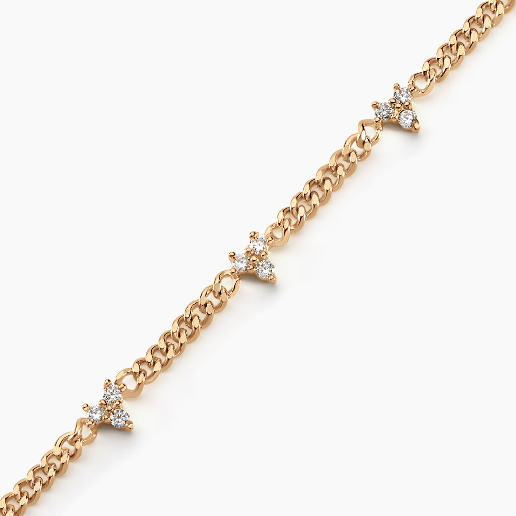 Bracelet Urban Flower Plaqué Or Jaune Oxyde De Zirconium - Bracelets Femme | Histoire d’Or