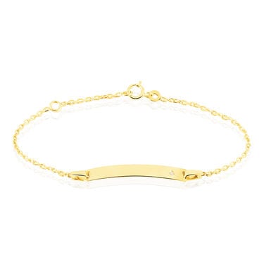 Bracelet Identité Gaspardine Maille Forçat Or Jaune Oxyde De Zirconium Bracelet Identité Gaspardine Maille Forçat Or Jaune Oxyde De Zirconium