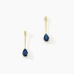 Boucles D'oreilles Pendantes Goutte Or Jaune Saphir - Boucles d'oreilles pendantes Femme | Histoire d&rsquo;Or