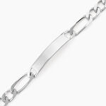 Bracelet Identit&eacute; Vila Maille Alternee 1/2 Argent Blanc - Gourmettes Homme | Histoire d&rsquo;Or