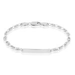 Bracelet Identit&eacute; Carrus Argent Blanc - Gourmettes Femme | Histoire d&rsquo;Or