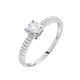 Solitaire Dayna Or Blanc Oxydes De Zirconium - Bagues solitaires Femme | Histoire d’Or