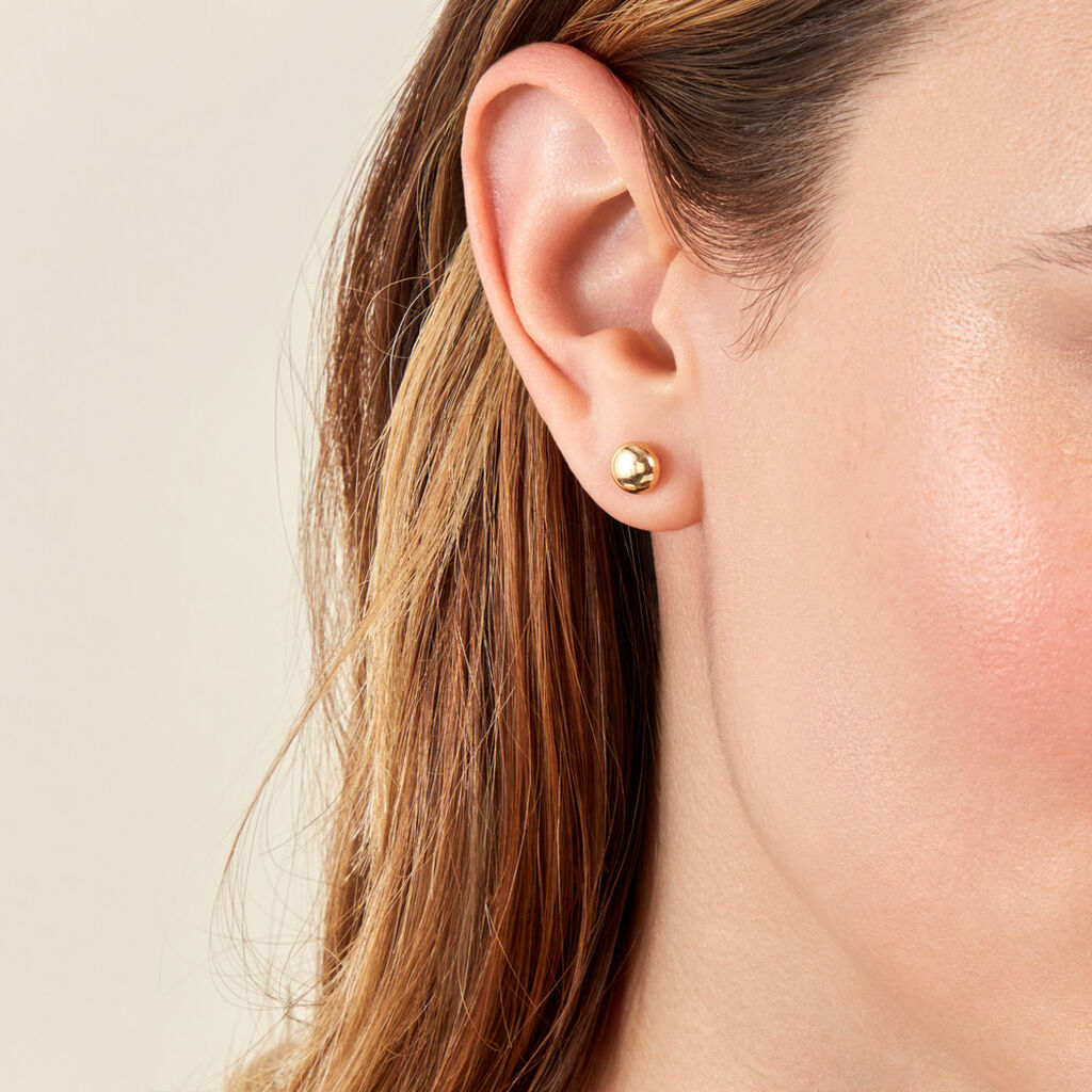 Boucles D'oreilles Puces Bernia Or Jaune - Clous d'oreilles Femme | Histoire d’Or