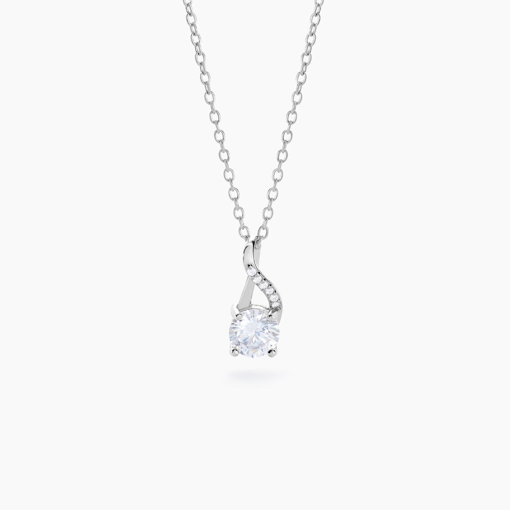 Collier Idylla Argent Blanc Oxyde De Zirconium - Colliers fantaisie Femme | Histoire d&rsquo;Or