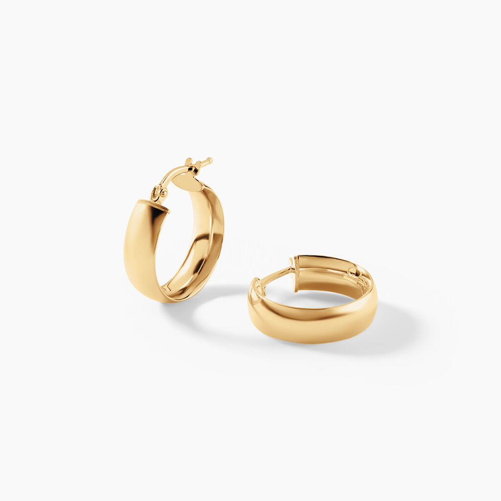 Cr&eacute;oles Terezia Argent Dor&eacute; A L'Or 750/1000 - Boucles d'oreilles cr&eacute;oles Femme | Histoire d&rsquo;Or