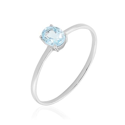 Bague Valentino Or Blanc Topaze - Bagues solitaires Femme | Histoire d&rsquo;Or