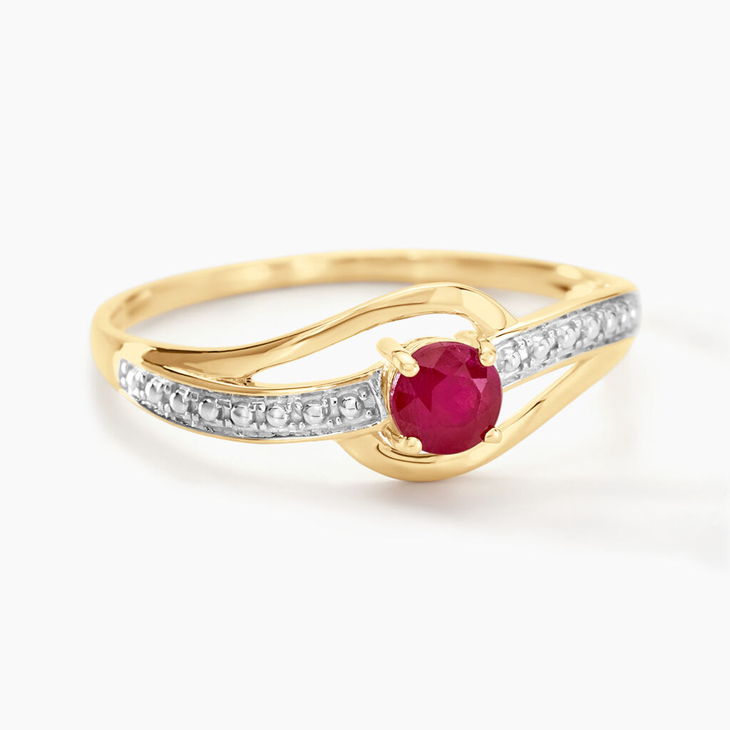 Bague Tanissia Or Jaune Rubis - Bagues solitaires Femme | Histoire d’Or