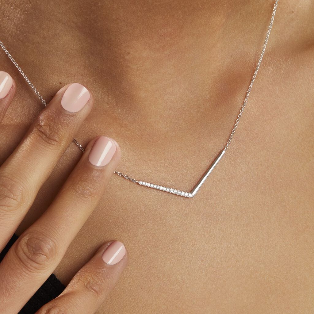 Collier Emea Argent Blanc Oxyde De Zirconium - Colliers fantaisie Femme | Histoire d’Or