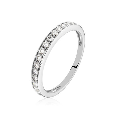 Demi Alliance Juliette Platine Blanc Diamant - Bijoux Femme | Histoire d&rsquo;Or