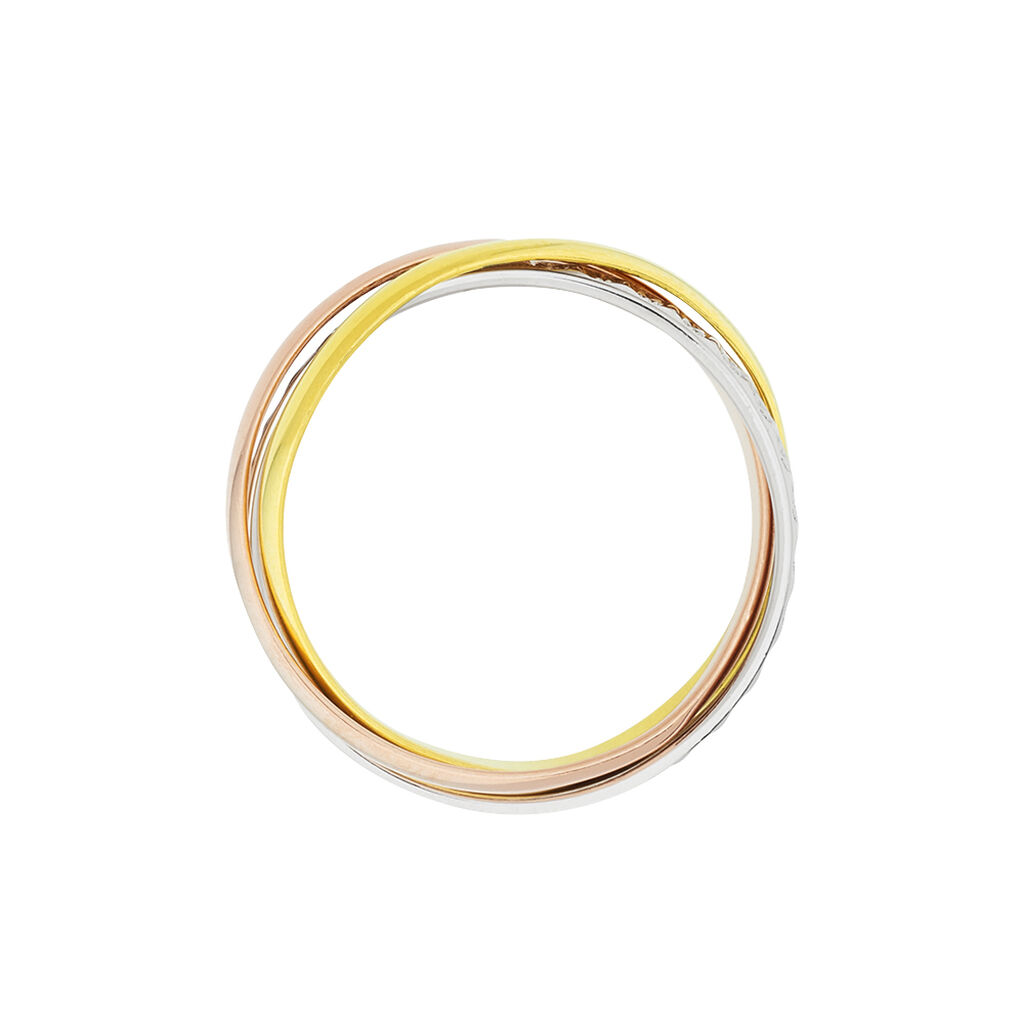 Alliance Entrelacee Diamantee Demi Jonc Classique Or Tricolore - Alliances Unisex | Histoire d&rsquo;Or