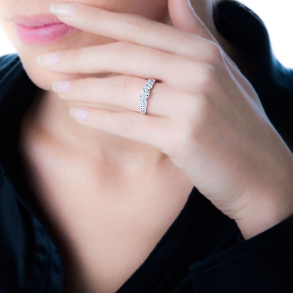 Bague Solitaire Stockholm Or Blanc Diamant - Bagues solitaires Femme | Histoire d’Or