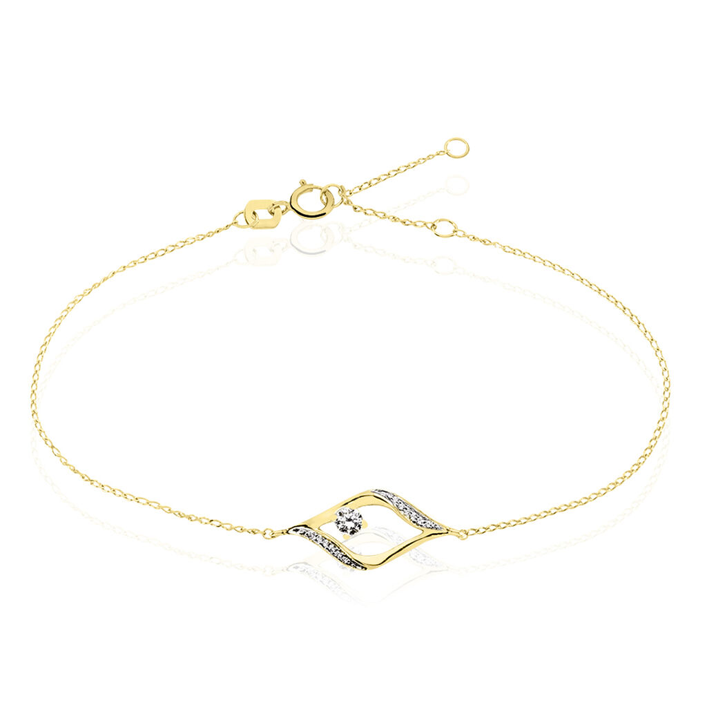 Bracelet Eye Or Jaune Oxyde De Zirconium