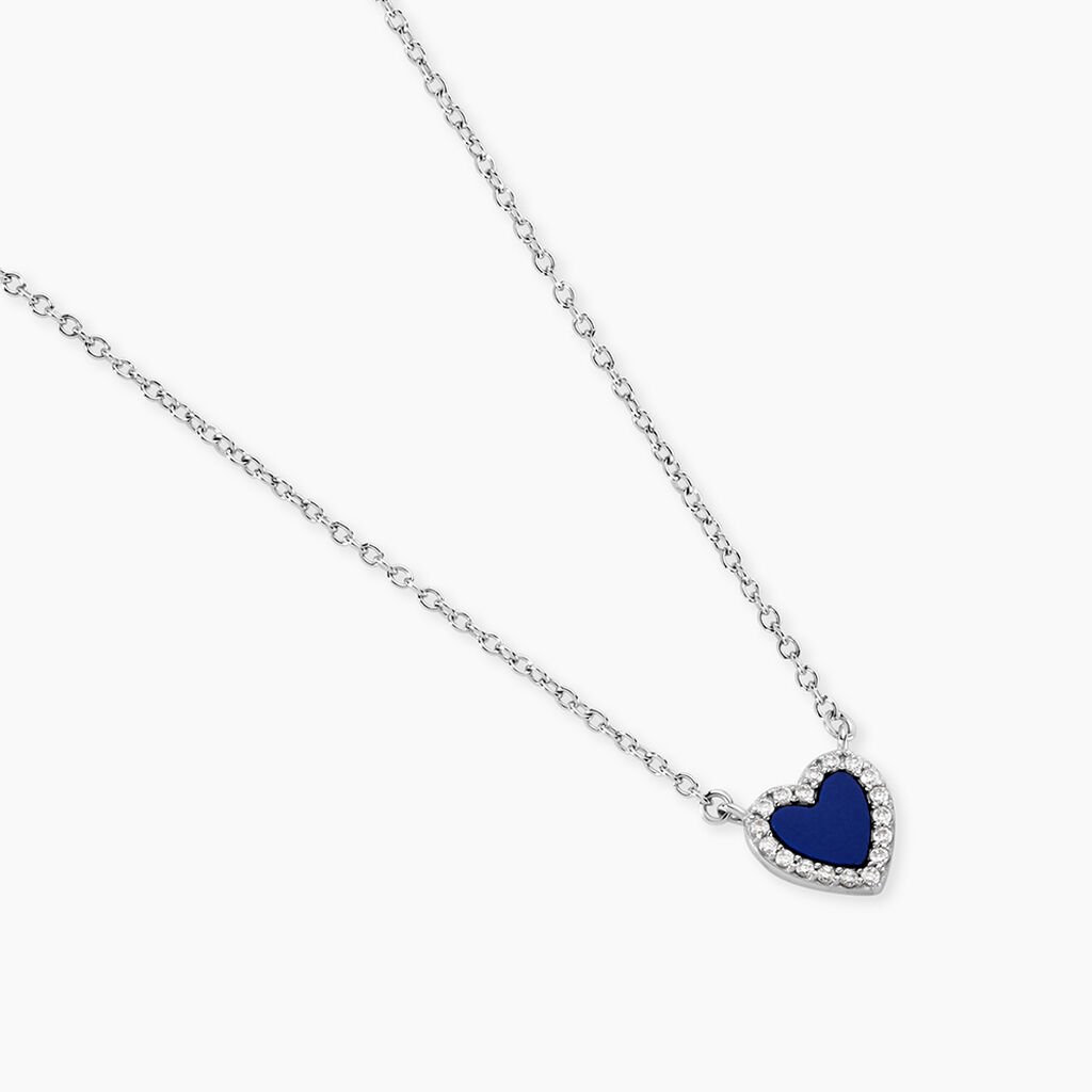 Collier Lovia Argent Blanc Lapis Lazuli Oxyde De Zirconium - Colliers fantaisie Femme | Histoire d&rsquo;Or