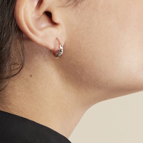 Creoles Argent Rose Diane - Boucles d'oreilles créoles Femme | Histoire d’Or